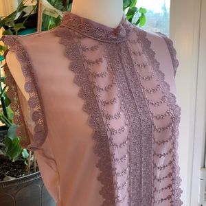 Apt. 9 Sheer Sleeveless Pale Mauve Blouse Sz M